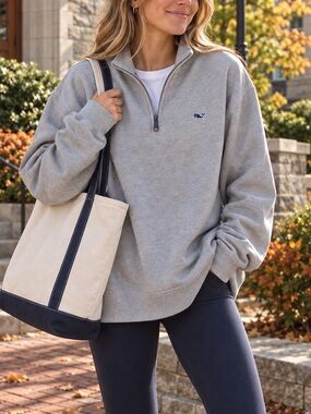 Vineyard Vines Light Gray Quarter-Zip